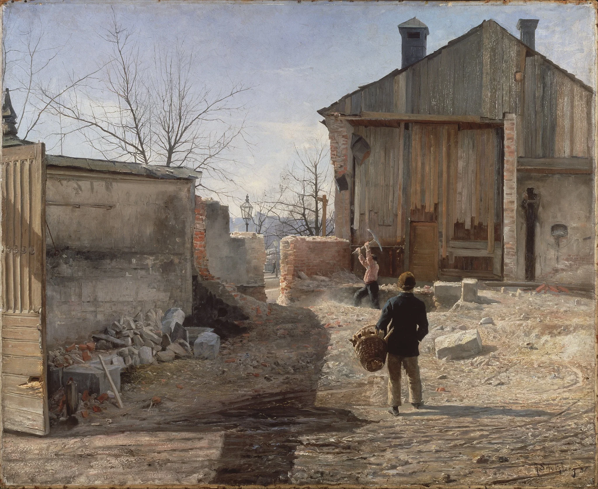 Demolishing the Old Orphanage, Stockholm, detail