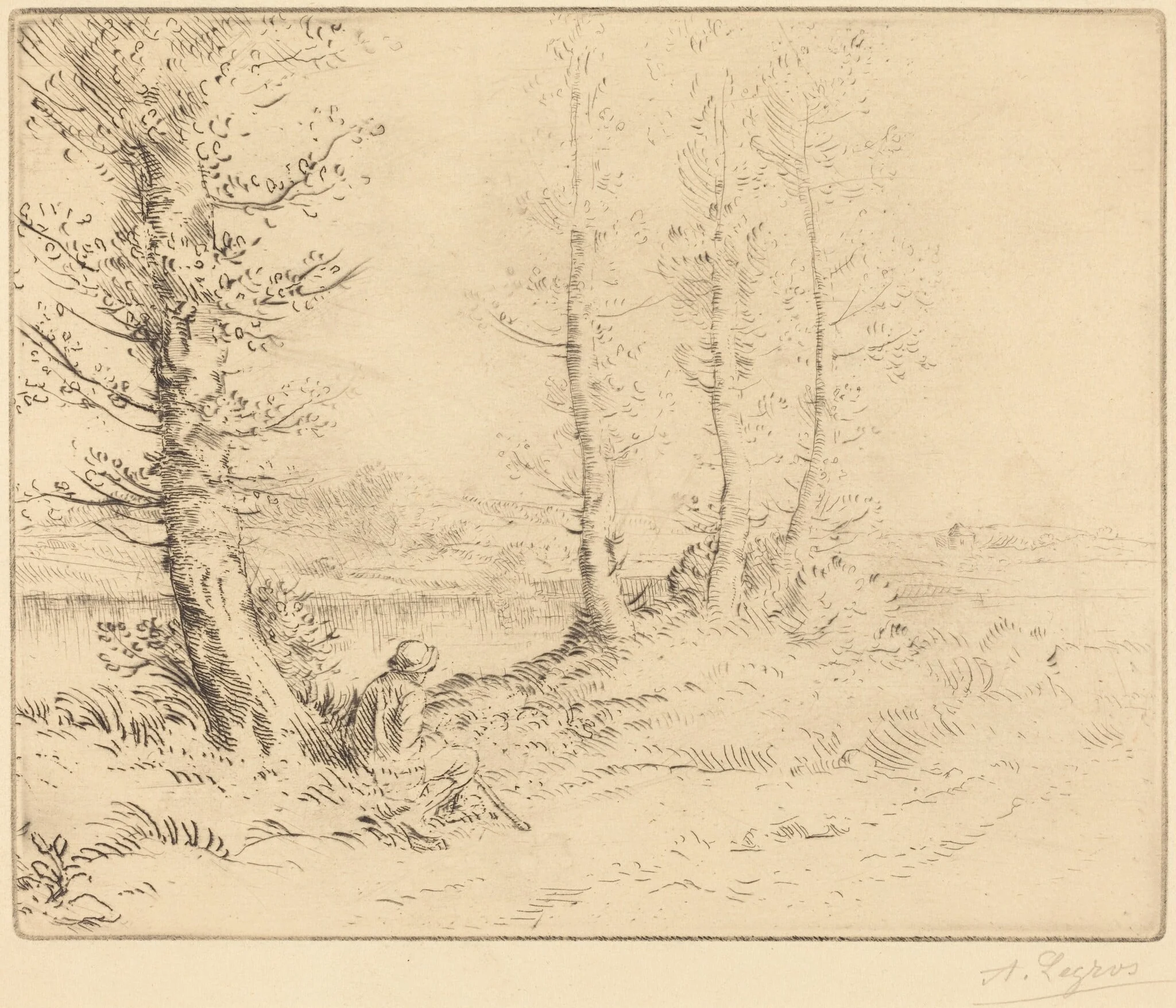 Along the River (Le long de la rive), detail