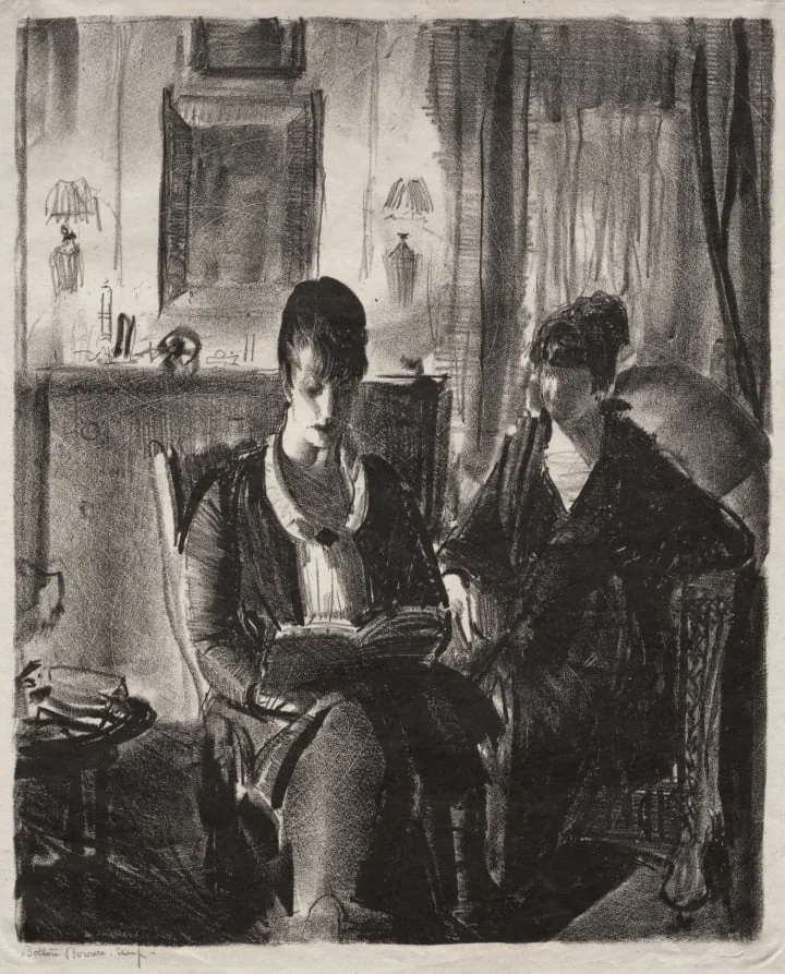 Elsie Reading to Emma, First Stone, detail