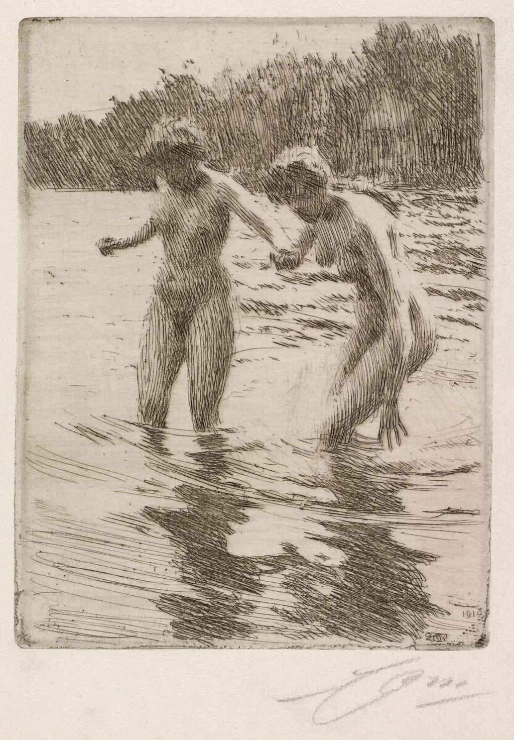 Two Bathers, by Anders Zorn, 1910