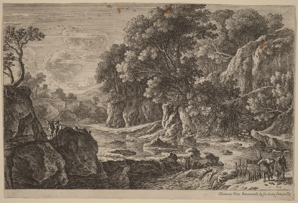 The Fishermen, by Herman van Swanevelt, ink, 1628