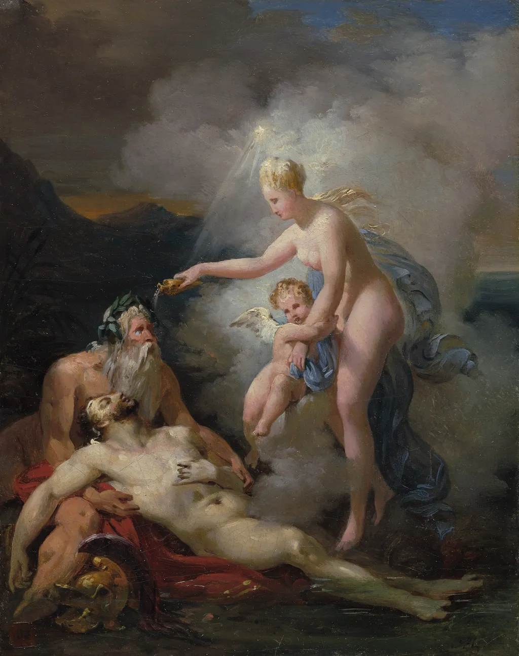 Venus Healing Aeneas, by Merry-Joseph Blondel, oil, 1820