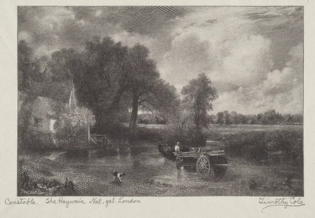 The Haywain, by Timothy Cole, ink, 1899