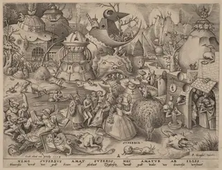 Pride, by Pieter van der Heyden, ink, 1558