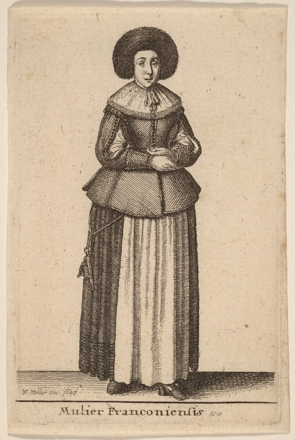 Mulier Franconiensis, by Wenceslaus Hollar, ink, 1643