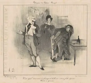 Théatre de palais royal..., by Honoré Daumier, ink, 1837