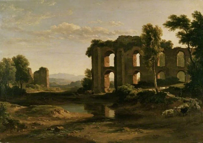 Landscape near Tivoli, with part of the Claudian Aqueduct, detail