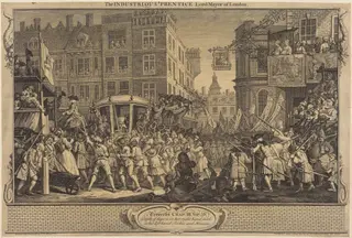 The Industrious 'Prentice Lord-Mayor of London, by William Hogarth, ink, 1747