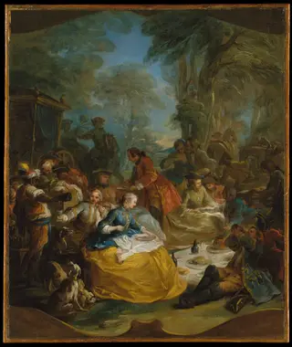 The Hunt Breakfast, by Charles André van Loo, oil, 1737