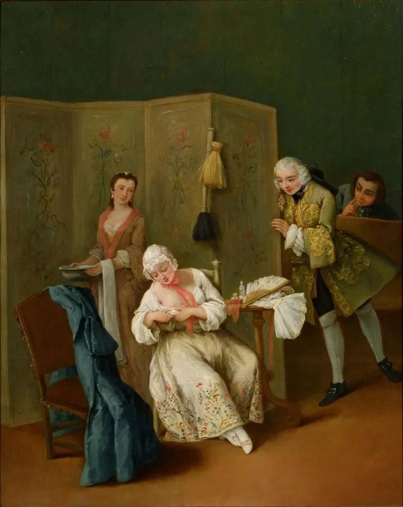 The Indiscreet Gentleman, by Pietro Longhi, oil, 1740