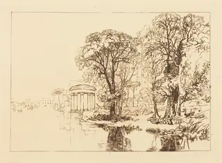 Isleworth, by Joseph Mallord William Turner, ink, 1819
