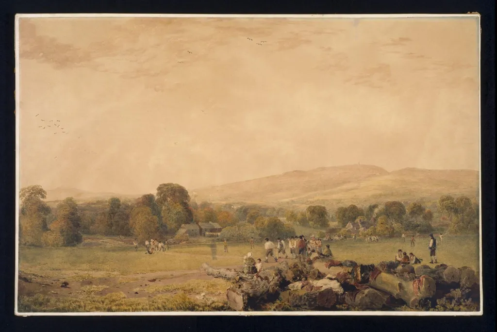 The Cricketers, by Peter De Wint, watercolor, 1815