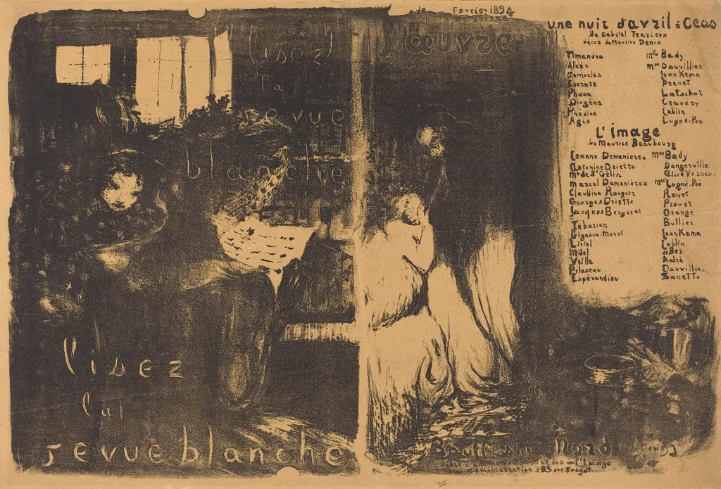 Une Nuit d'Avril à Céos; L'Image, by Édouard Vuillard, ink, 1894