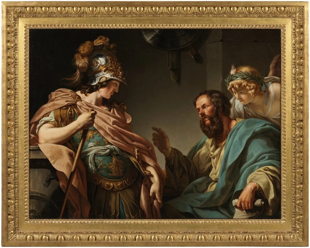 Alcibiades being taught by Socrates, detail