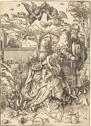 The Holy Family with the Three Hares, by Albrecht Dürer, ink, 1498