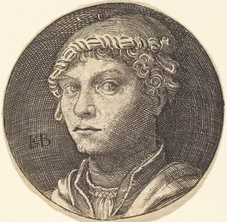 Portrait of a Young Man (V.H. Reinnier), by Jakob Binck, ink, 1534