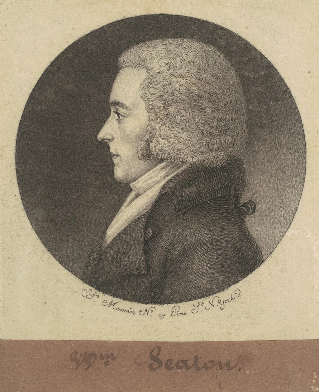 William Seton, by Charles B. J. Févret de Saint-Mémin, ink, 1797