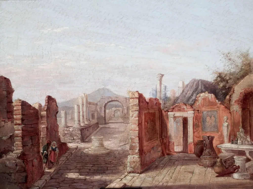 Ruins of Pompeii, by Józef Ignacy Kraszewski, oil, 1859
