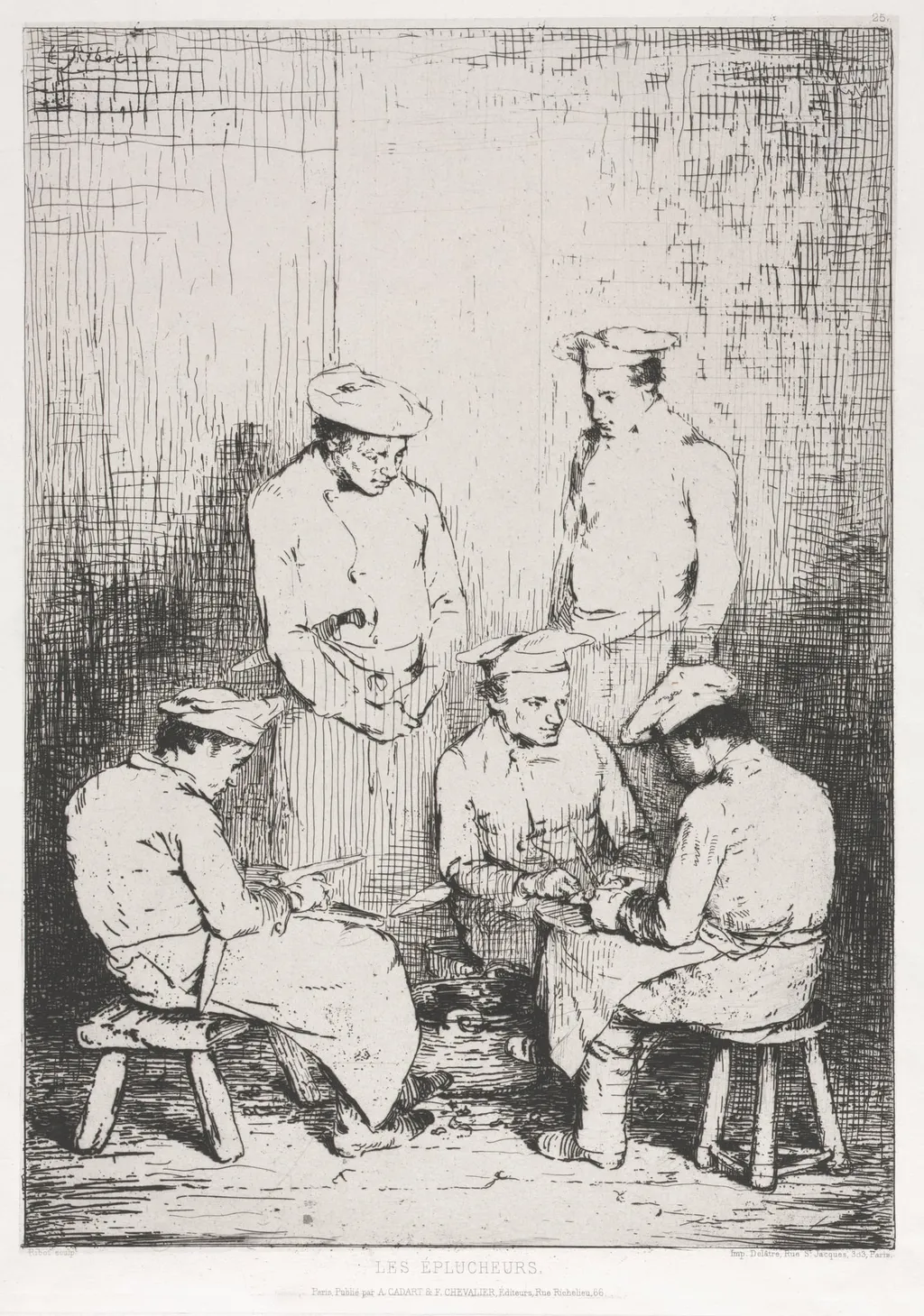 The Potato Peelers, by Augustin Théodule Ribot, 1863