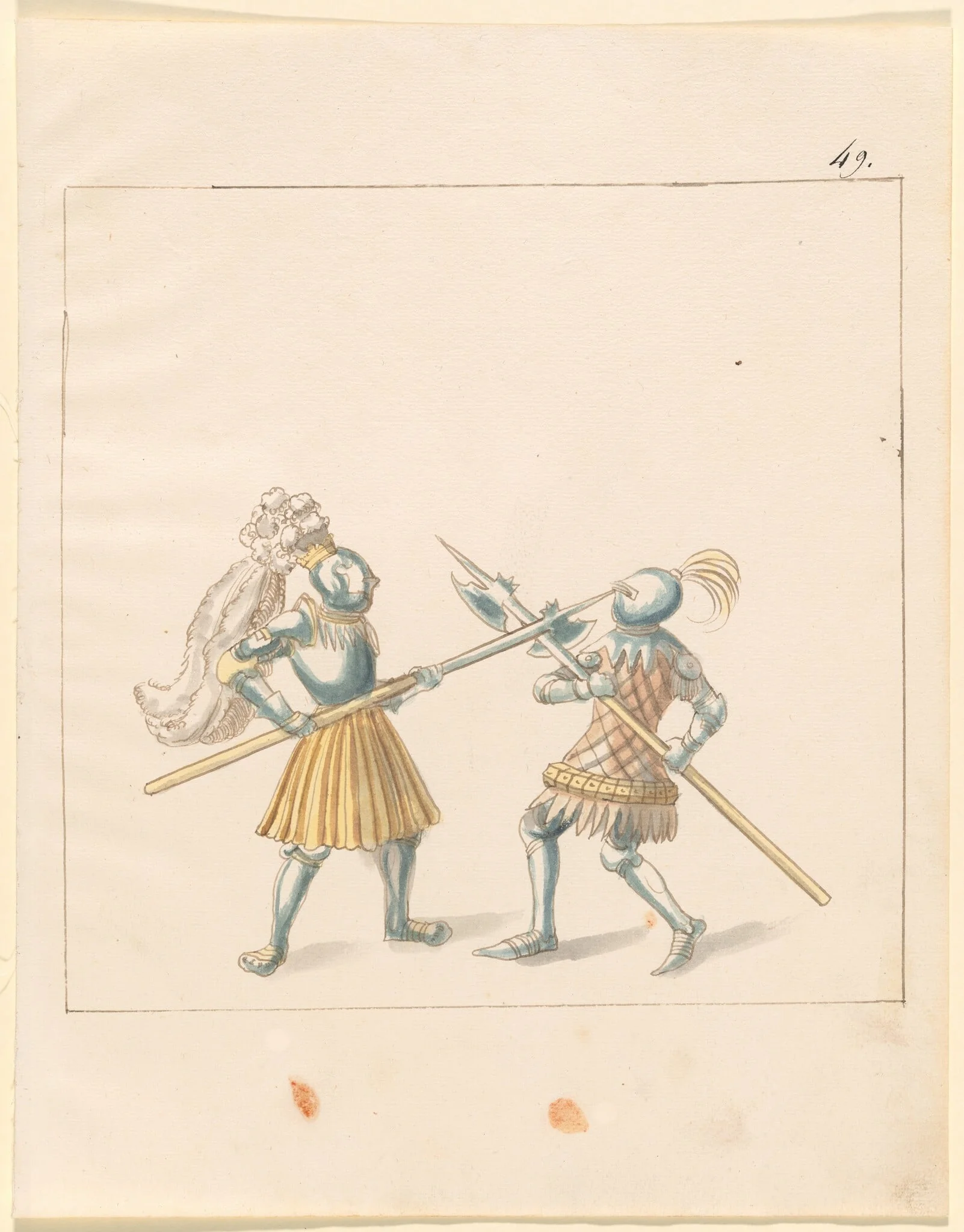 Foot Combat with Halberds, detail