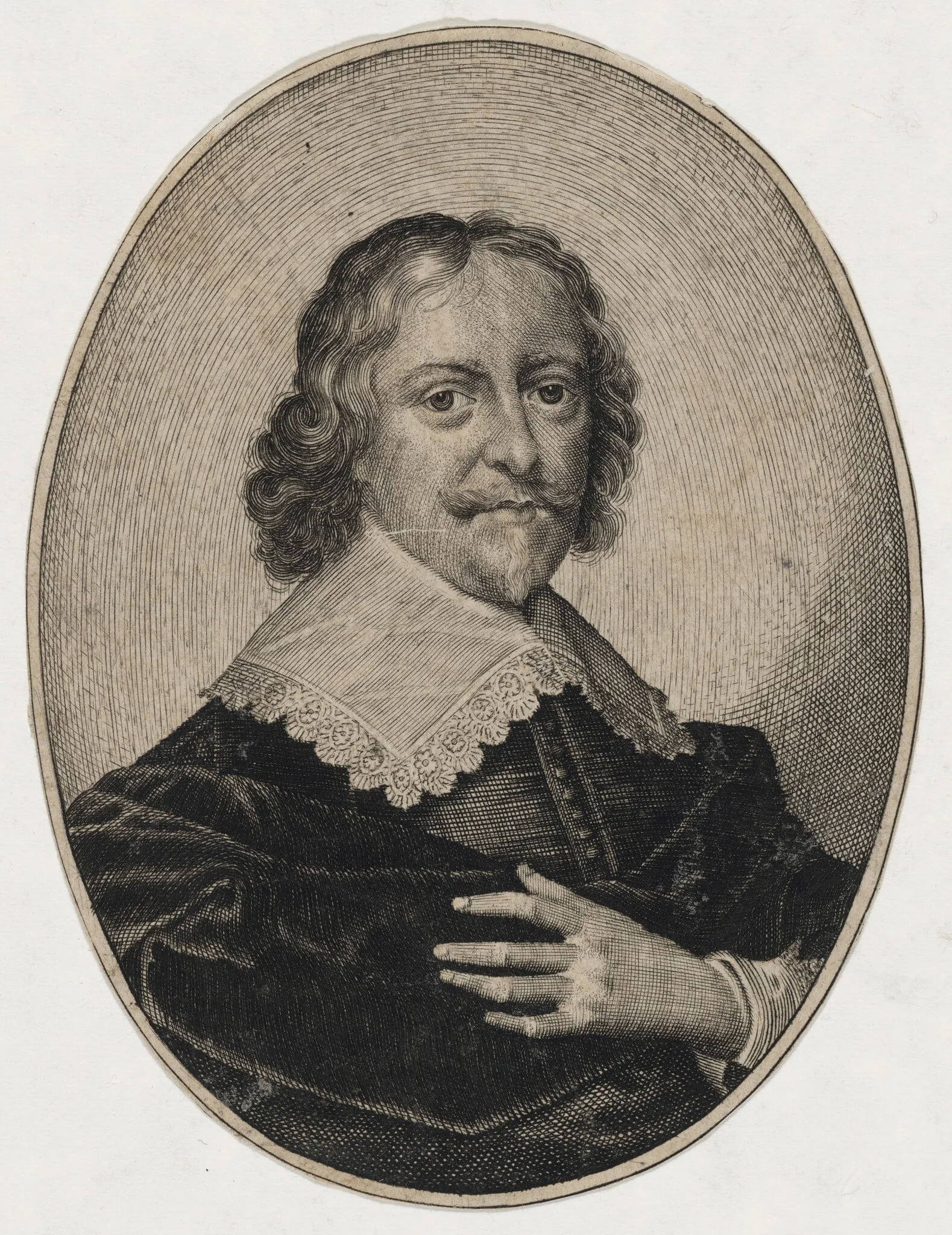 Portrait of a Man with a Broad Collar, detail