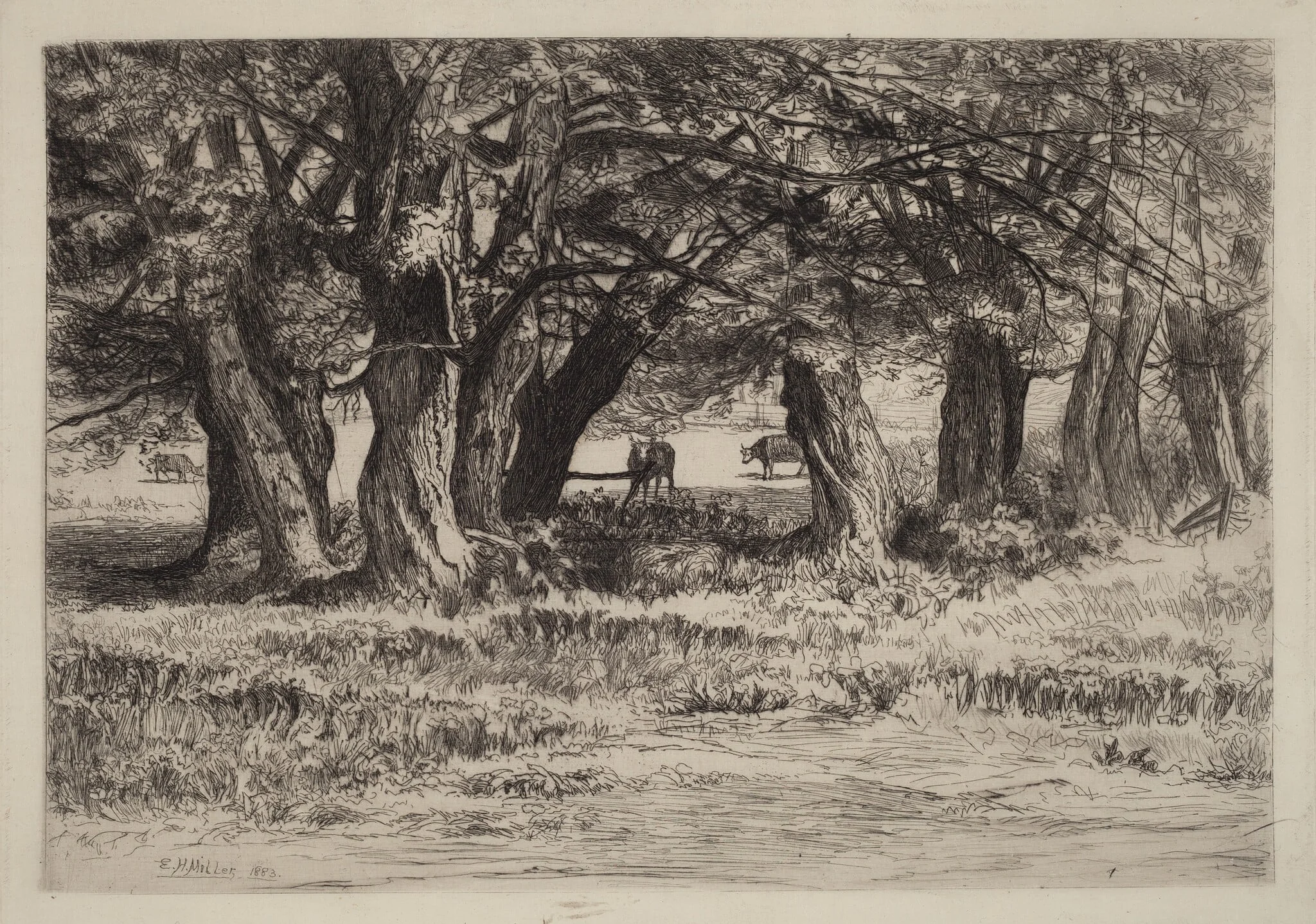 A Group of Willows, detail