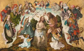 The Baptism of Christ, by Master of the Saint Bartholomew Altarpiece, oil, 1492