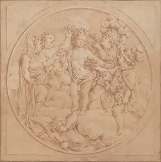 Allegory of Fame, by Charles-Nicolas Cochin II, graphite, 1773