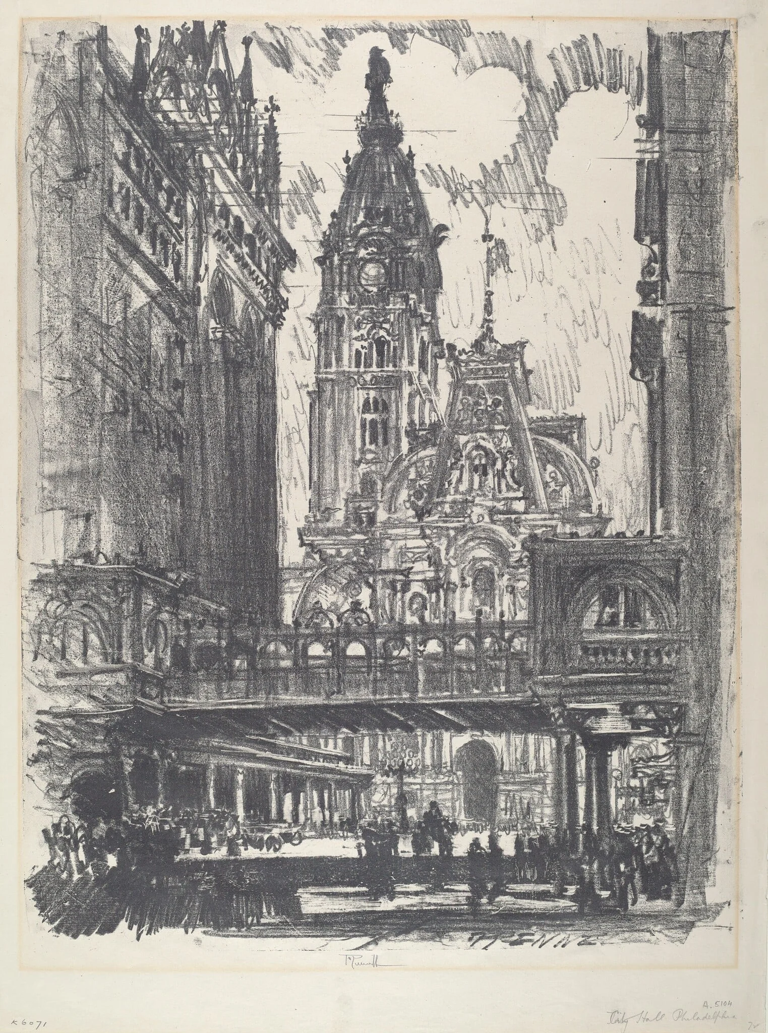 The City Hall and Bridge across Market Street, detail