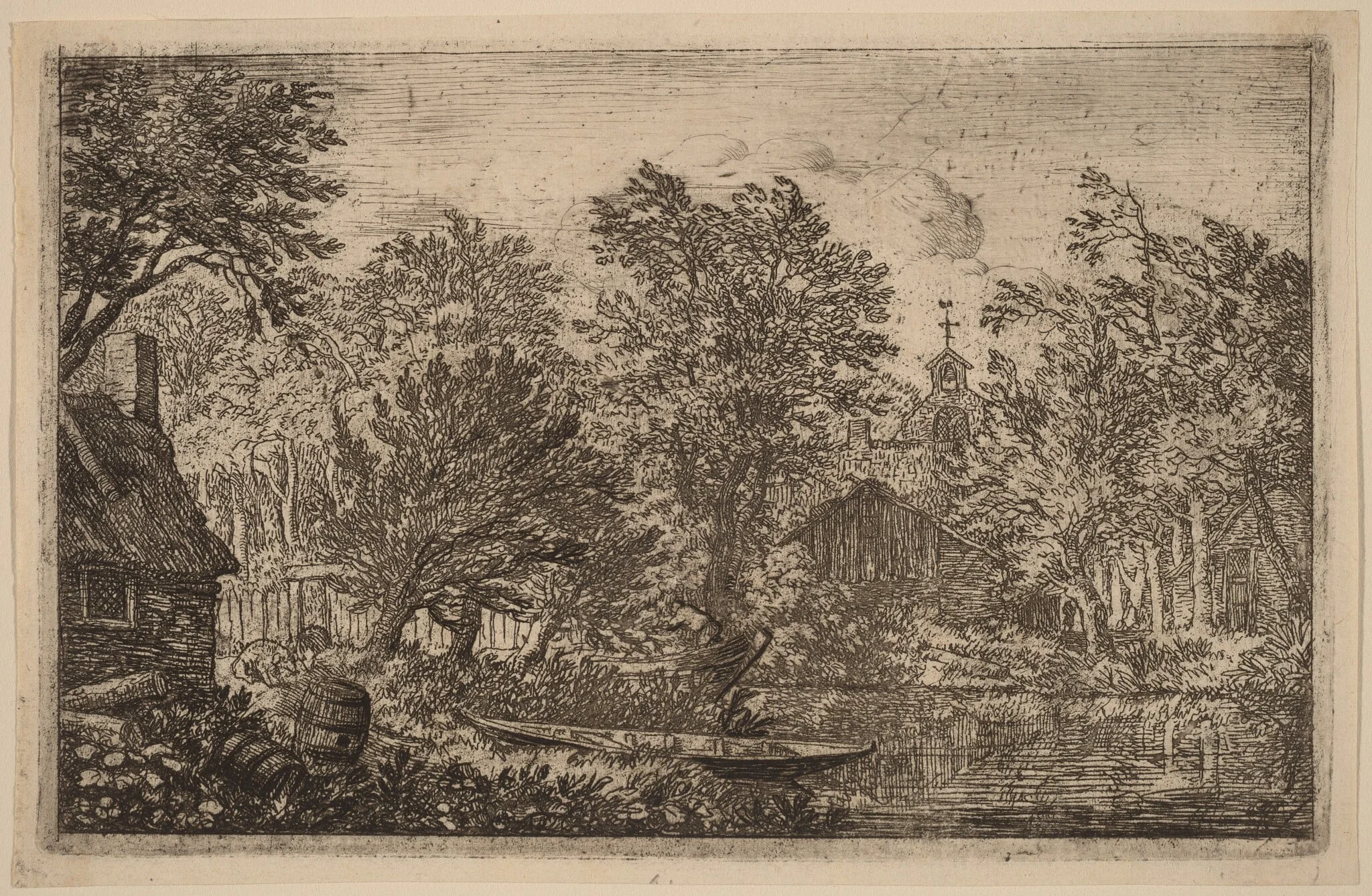 Skiff at a River Bank, detail