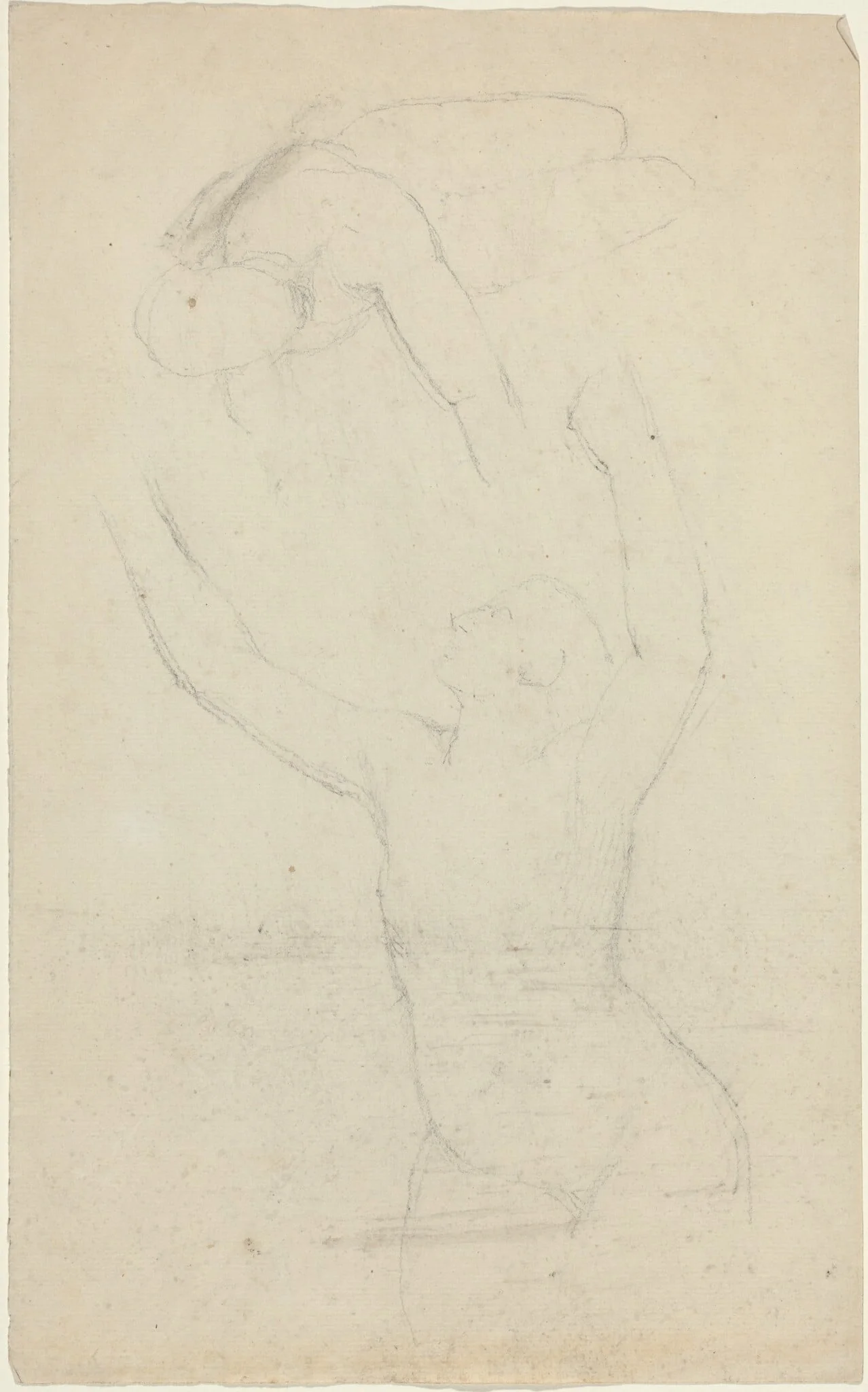 Two Airborne? Figures Reaching out to One Another, detail