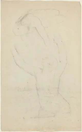 Two Airborne? Figures Reaching out to One Another, by John Flaxman, graphite, 1790