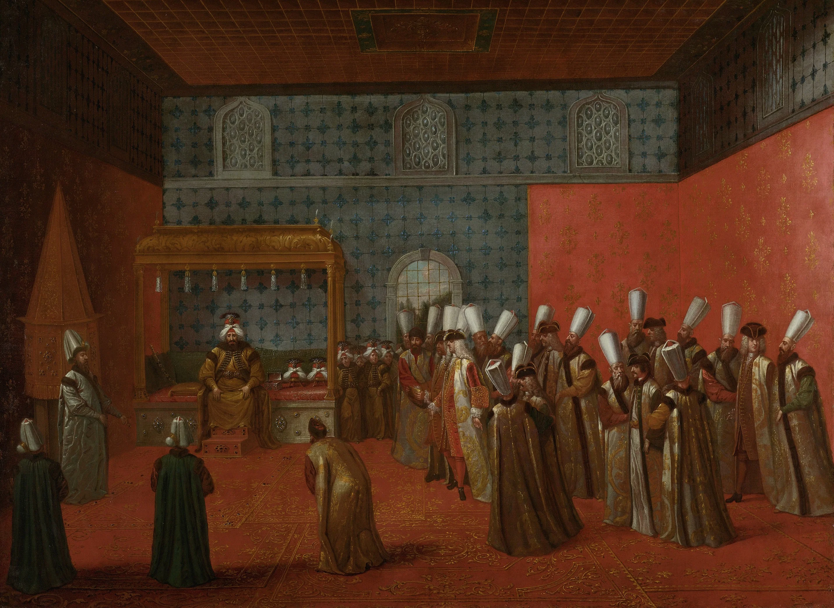 Ambassador Cornelis Calkoen at his Audience with Sultan Ahmed III, detail