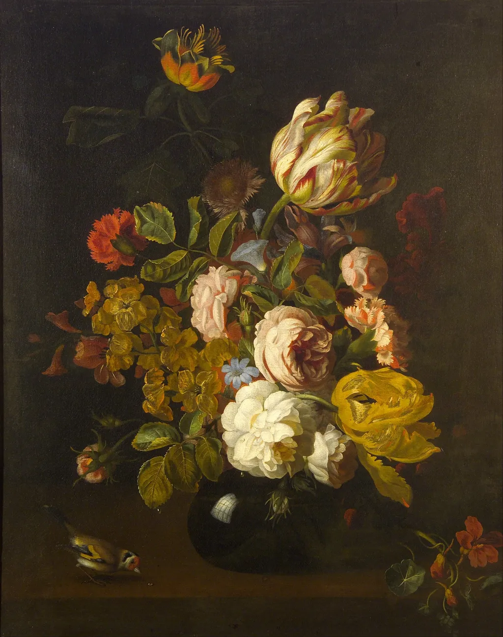 Still-Life with Flowers, by Tobias Stranover, oil, 1700