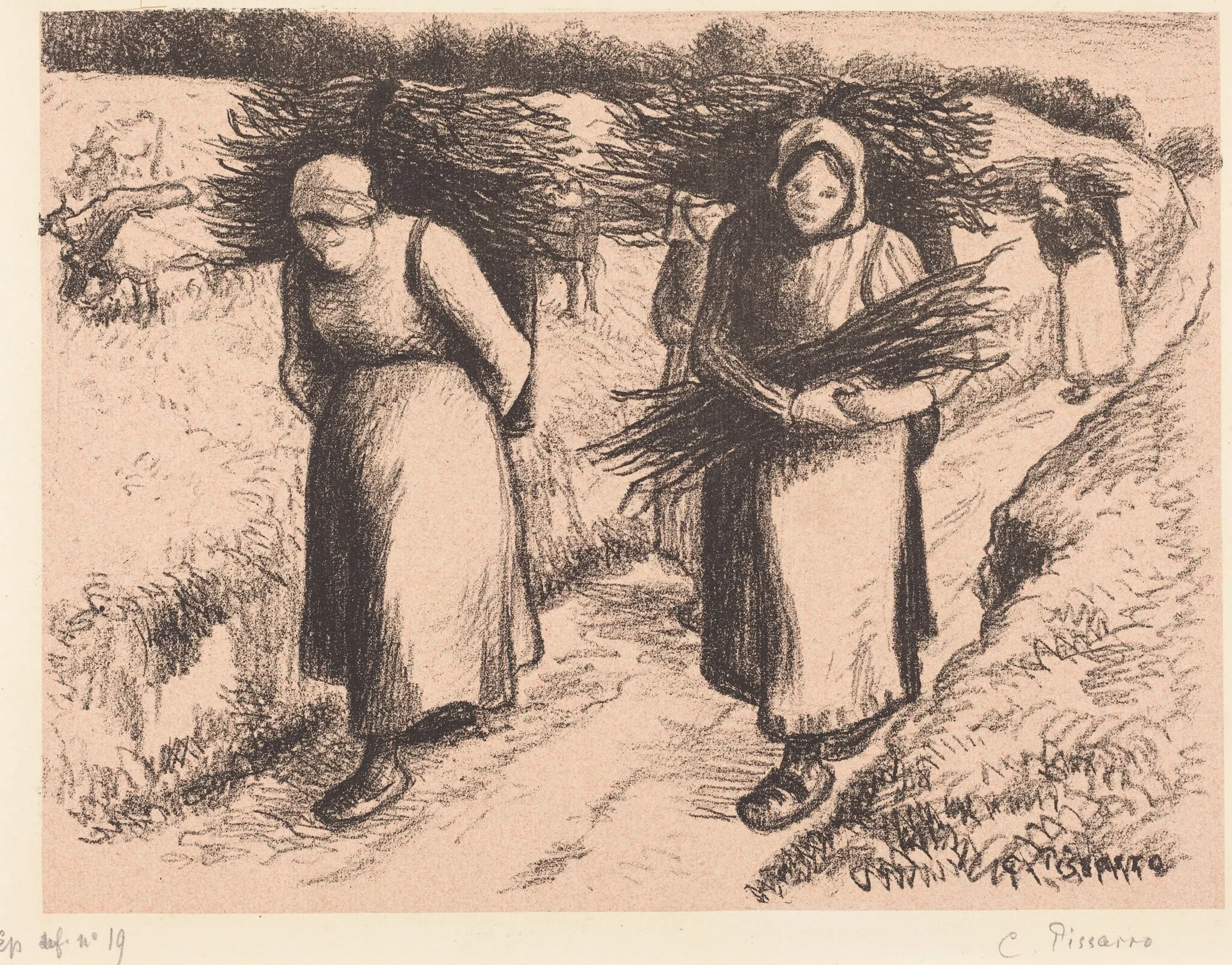 Peasants Carrying Sticks (Paysannes portant des fagots), detail