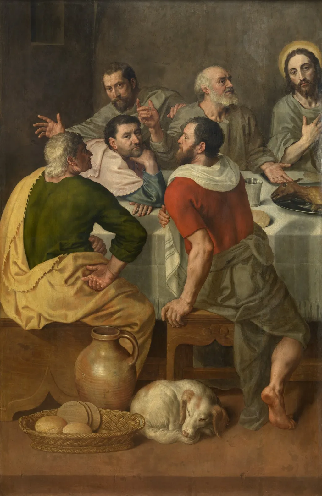 The last Supper, by Adriaen Thomasz. Key, oil, 1575