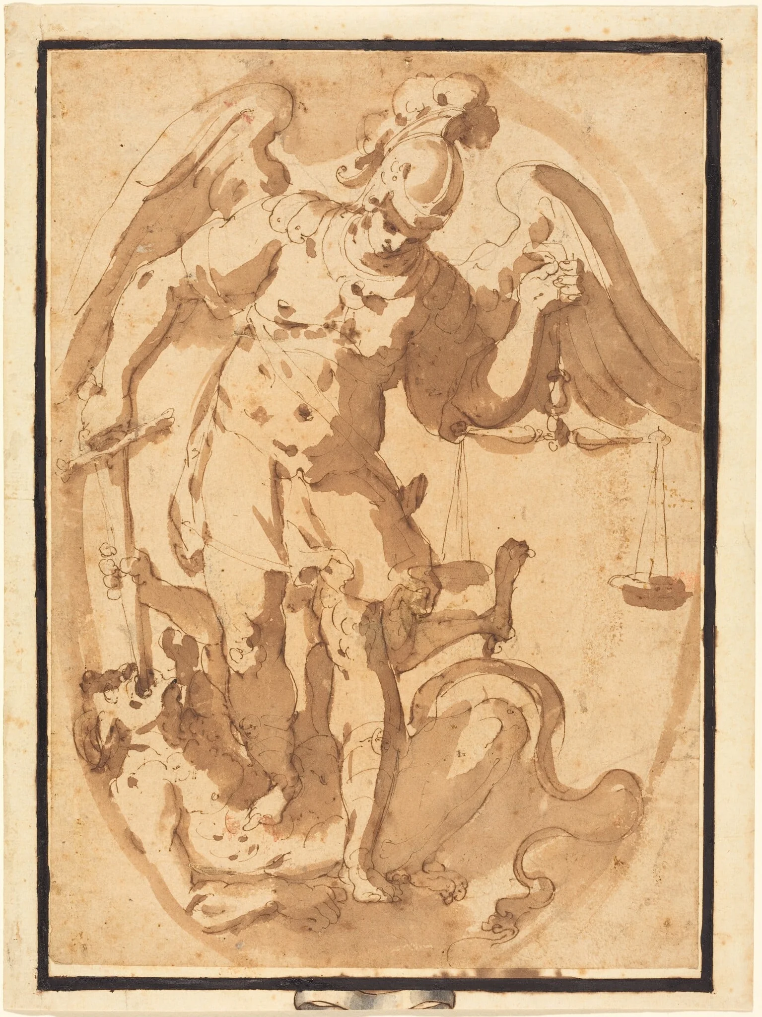 Saint Michael with Lucifer, detail