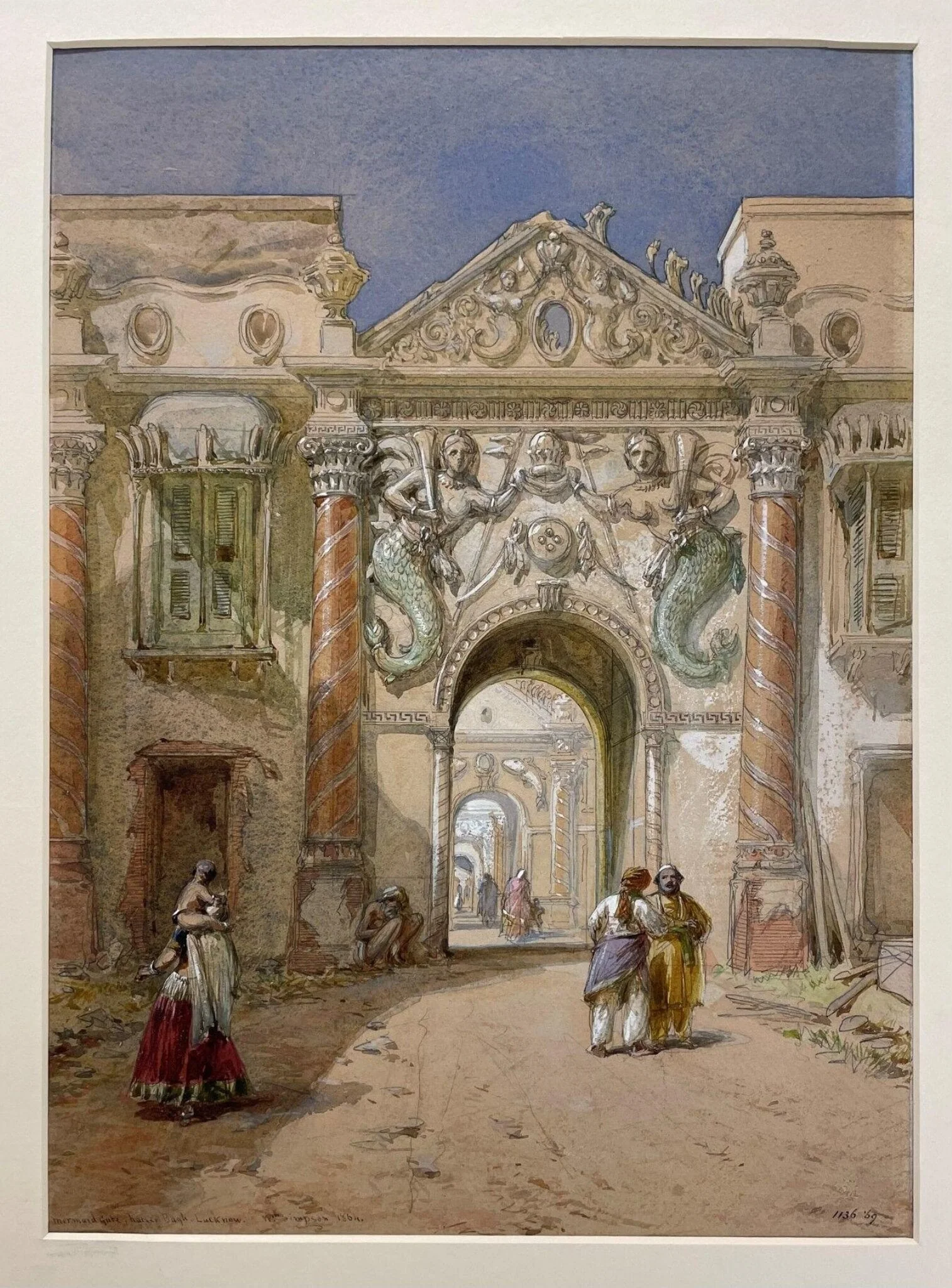 Mermaid gate, Kaiserbagh, Lucknow, detail