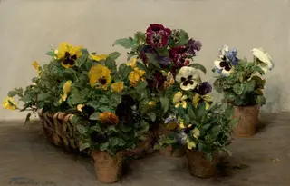 Pansies, by Henri Fantin-Latour, oil, 1874