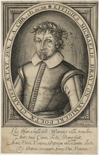 Michael Drayton, by William Hole, ink, 1619