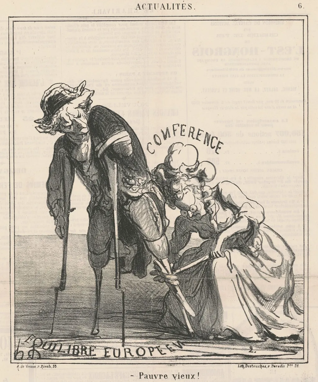 Pauvre vieux, by Honoré Daumier, ink, 1869