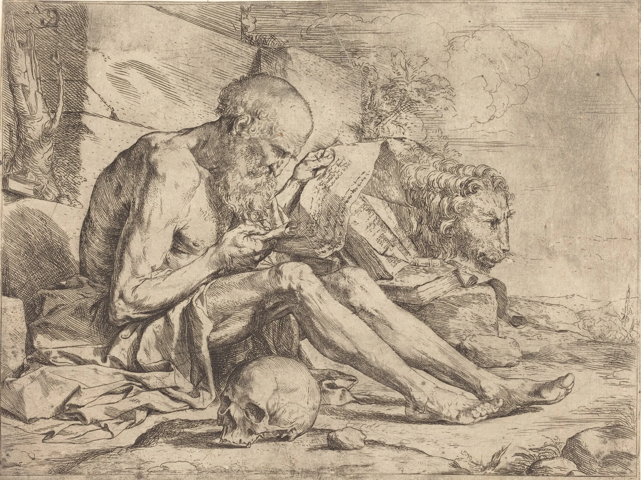 Saint Jerome Reading, detail