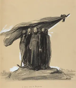 L'union sous le drapeau, by Jean-Louis Forain, ink, 1916