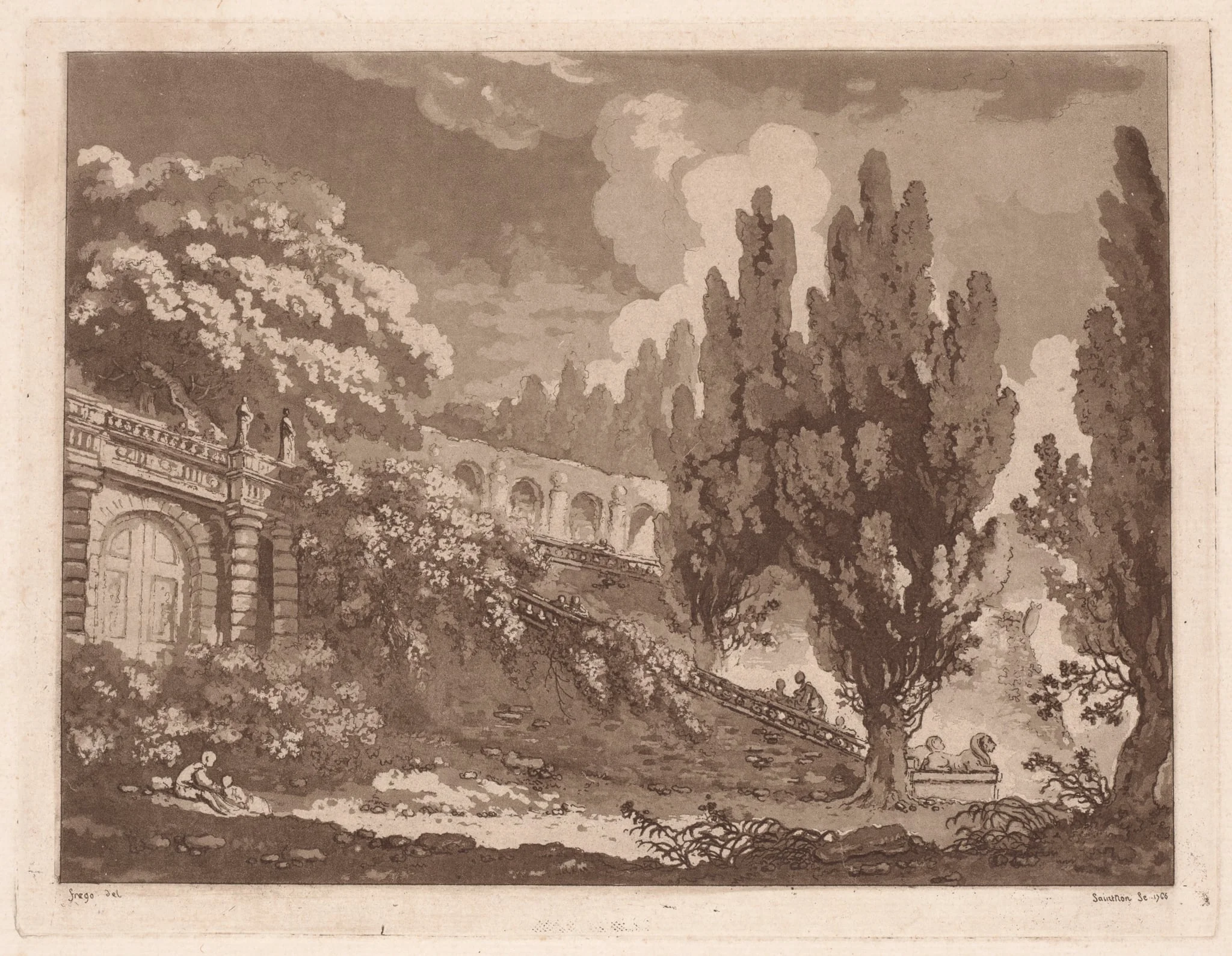 Stairs in an Italian Garden, detail