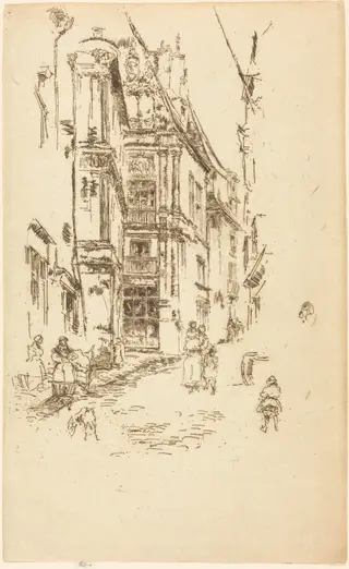 Chancellerie, Loches, by James McNeill Whistler, ink, 1888