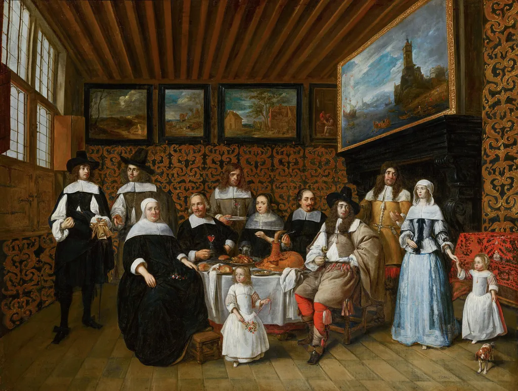 Family Portrait, by Gillis van Tilborgh, oil, 1665