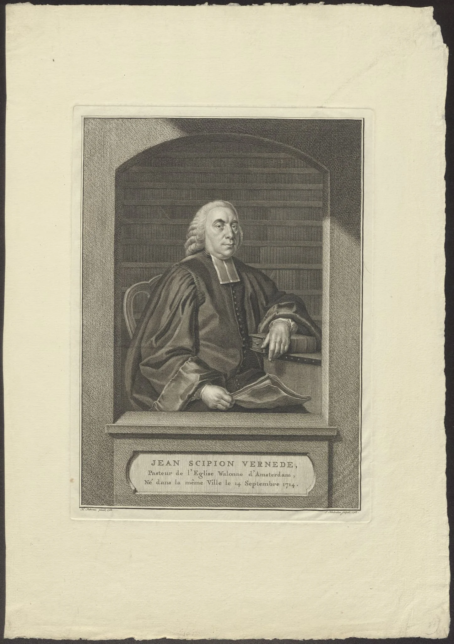 Portrait of Jean Scipion Vernede, Walloon minister in Amsterdam, detail