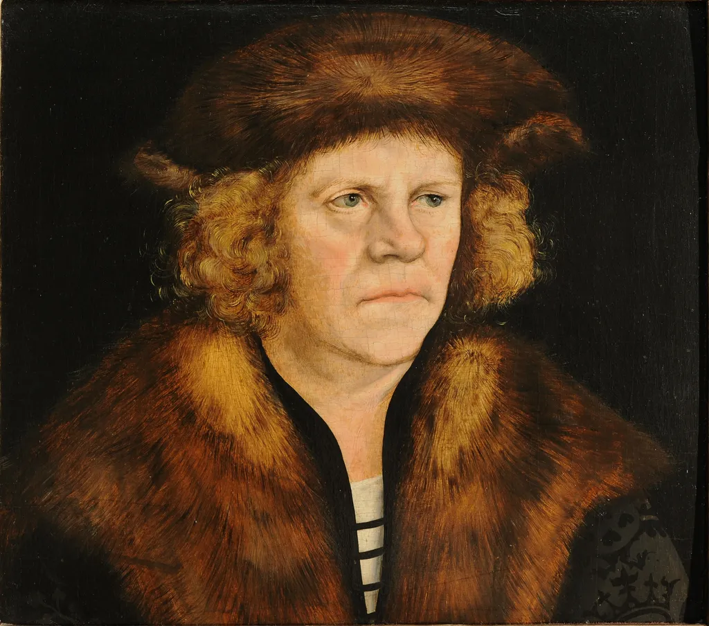 Portrait of a man in a fur beret, by Lucas Cranach the Elder, paint, 1511