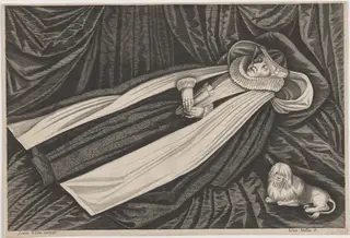 Deathbed of a Nun, by Lucas Kilian, ink, 1608