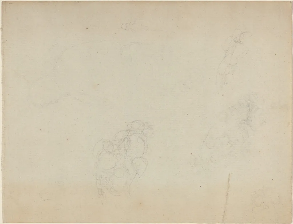 Sheet of Studies [recto and verso], by John Flaxman, graphite, 1801